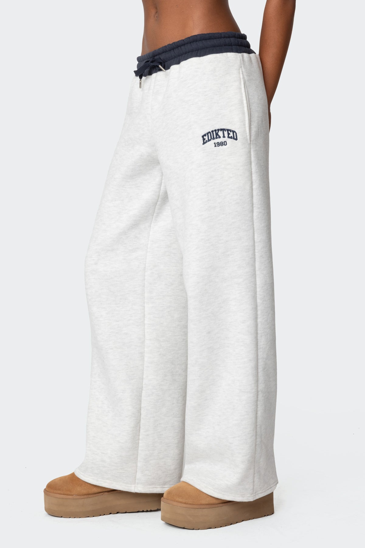 Edikted Contrast Embroidered Joggers