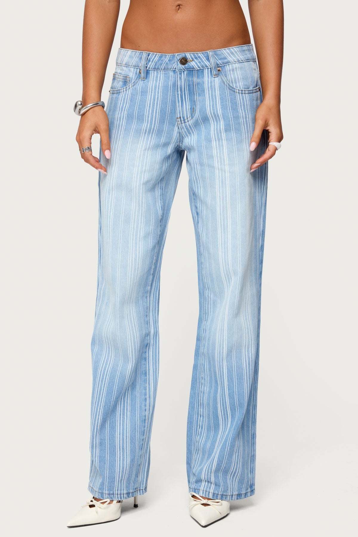 Tera Striped Low Rise Jeans