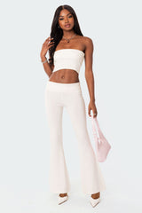 Desiree Knitted Low Rise Fold Over Trousers