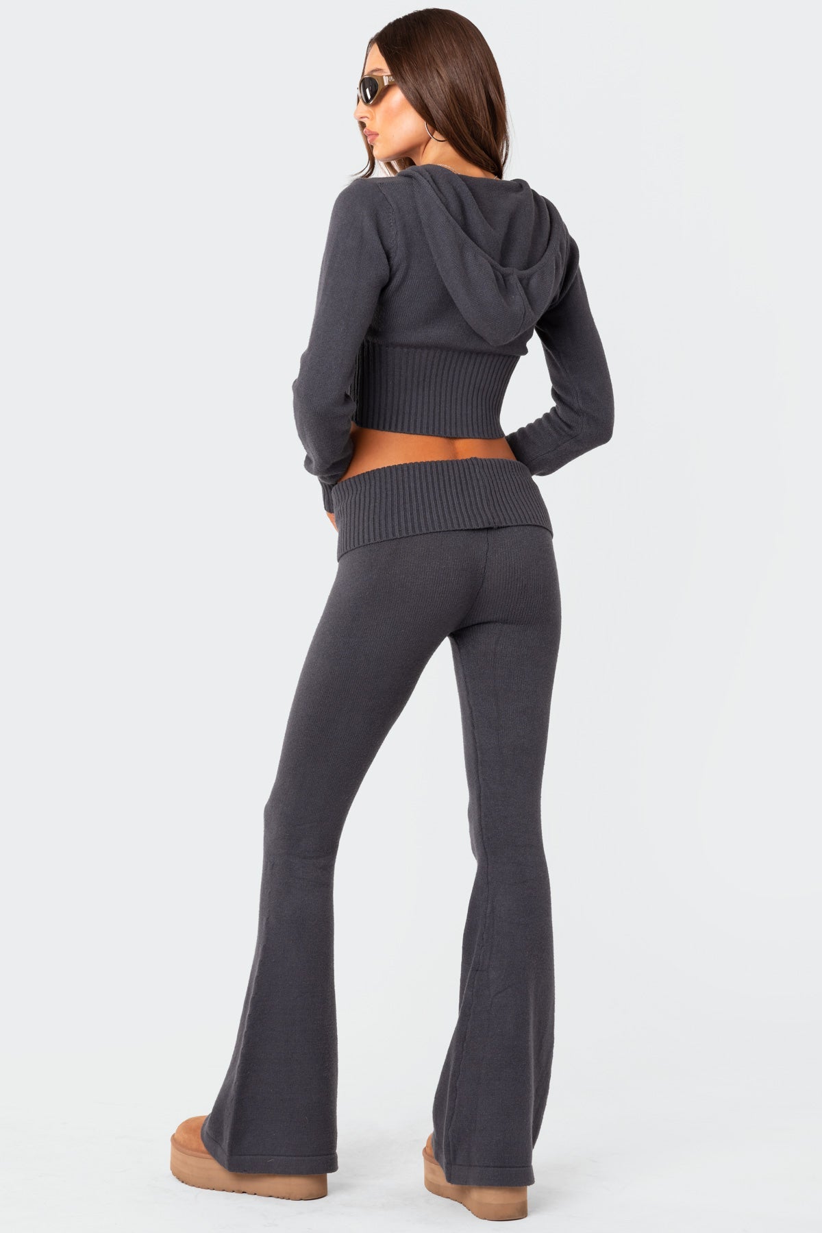 Desiree Knitted Low Rise Fold Over Trousers