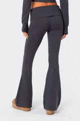 Desiree Knitted Low Rise Fold Over Trousers