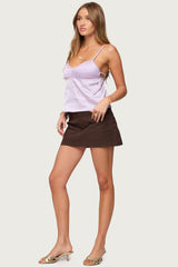 Blanca Satin Lace Trim Tank Top