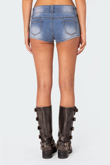 Honey Low Rise Denim Micro Shorts