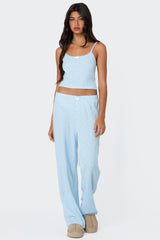 Petal Printed Waffle Trousers