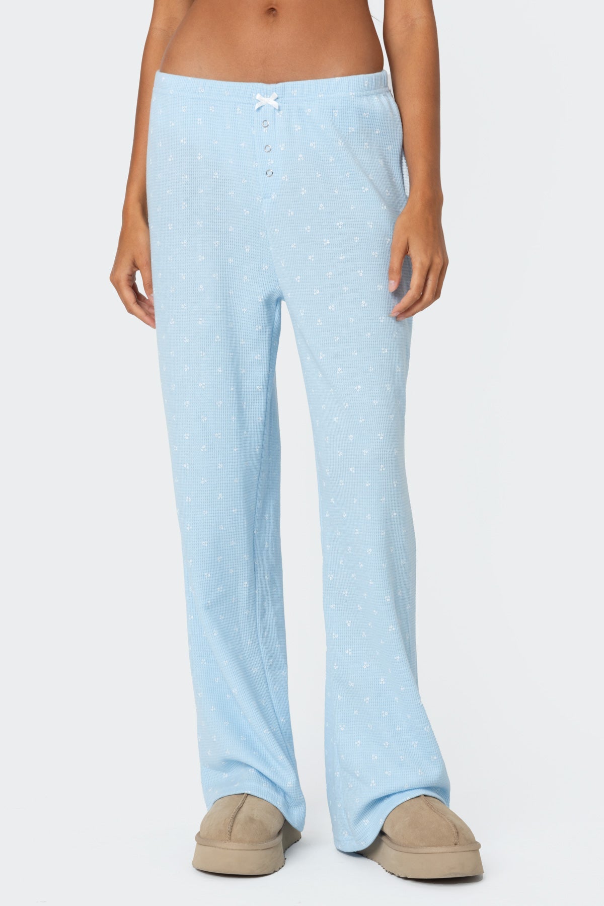 Petal Printed Waffle Trousers