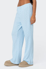 Petal Printed Waffle Trousers