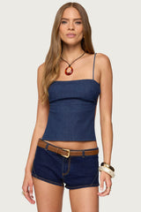 Conley Backless Denim Top