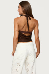 Issey Layered Bra Cowl Neck Top