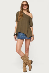 Josy Off Shoulder Handkerchief Top