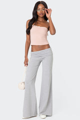 Wide Leg Fold Over Trousers