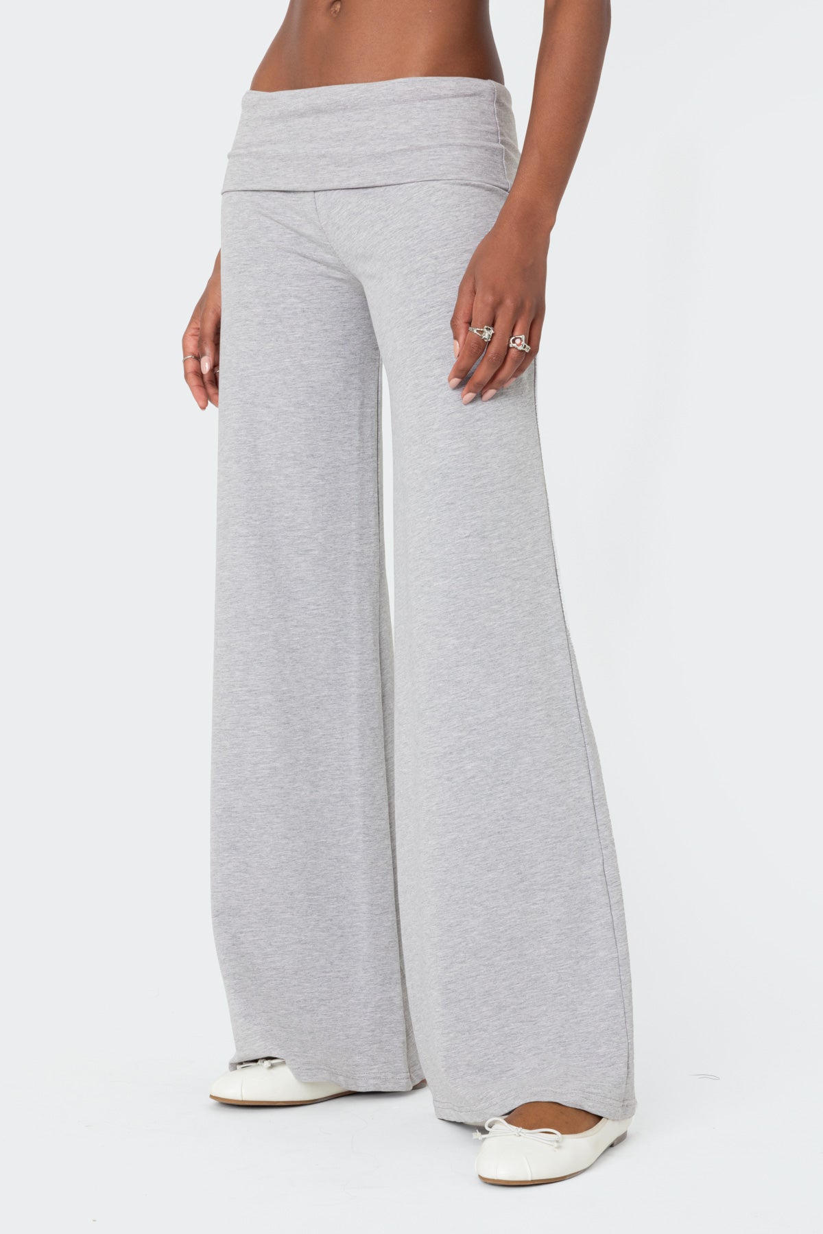 Wide Leg Fold Over Trousers
