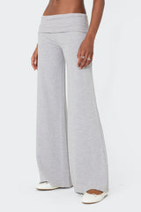 Wide Leg Fold Over Trousers