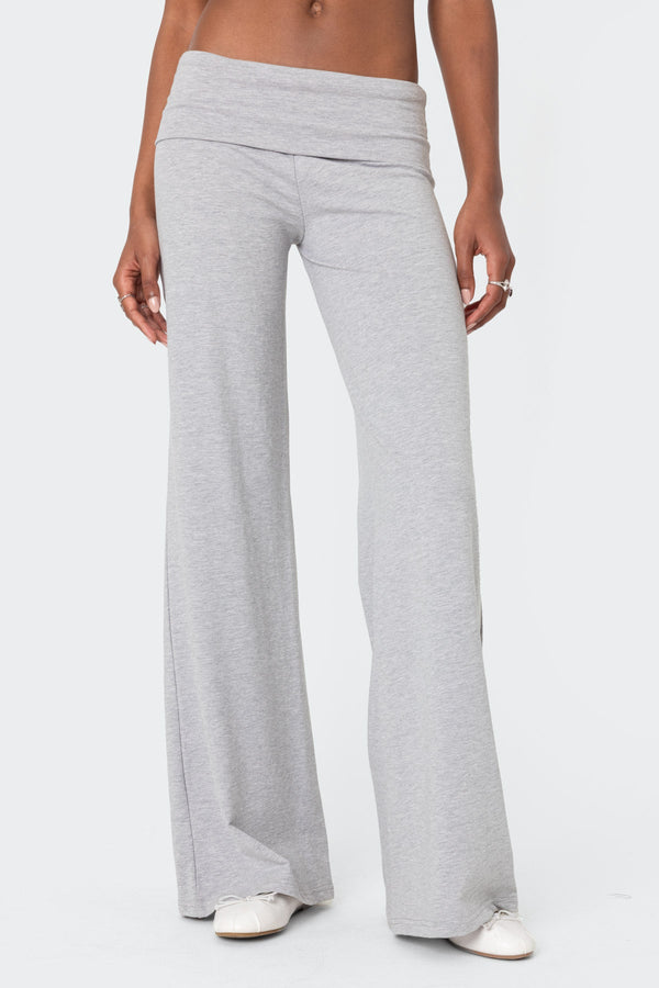 Wide Leg Fold Over Trousers