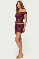 Kenia Abstract Ring Off Shoulder Top