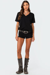 Loose Fit V Neck T Shirt