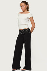 Reeva Polka Dot Fold Over Trousers