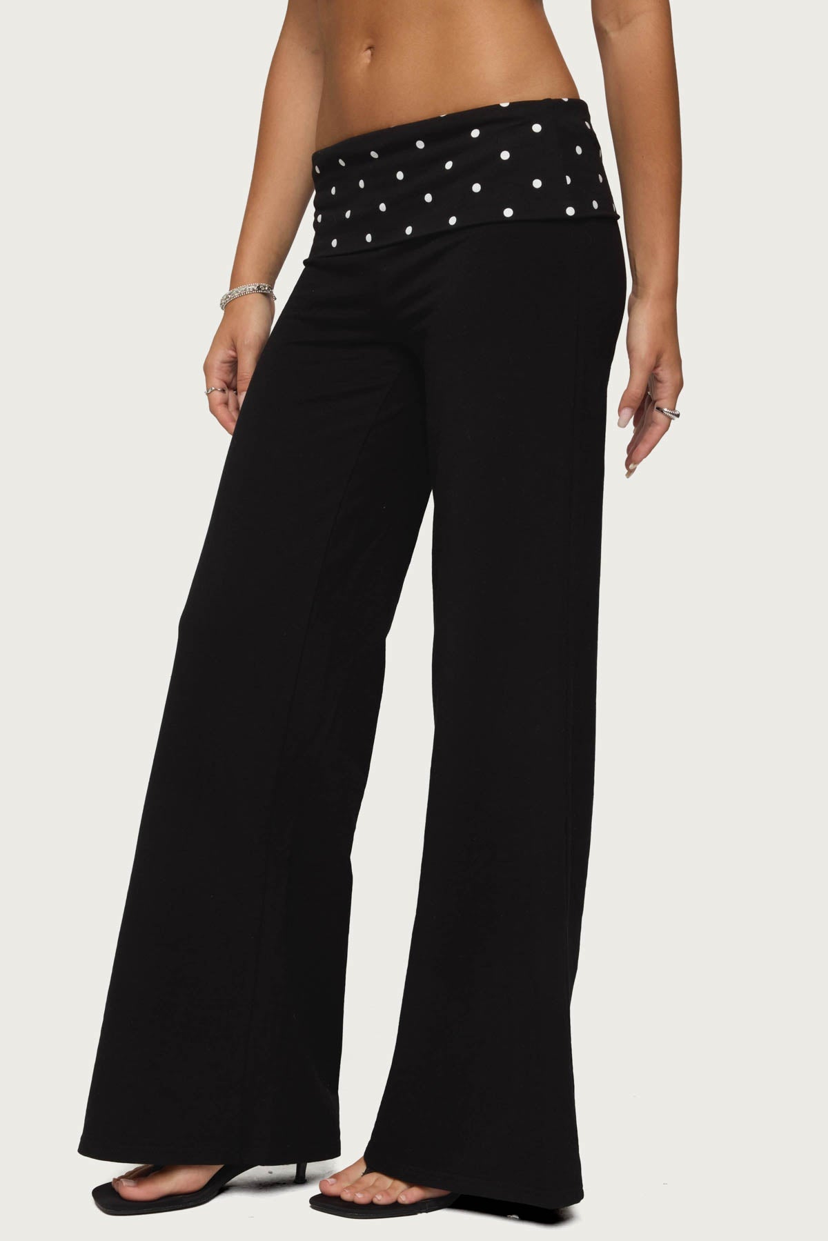 Reeva Polka Dot Fold Over Trousers