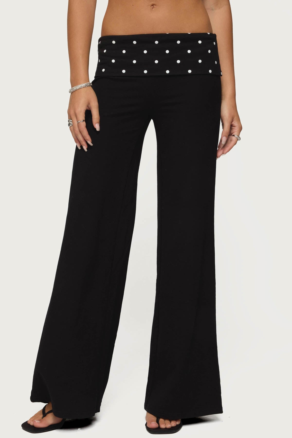 Reeva Polka Dot Fold Over Trousers