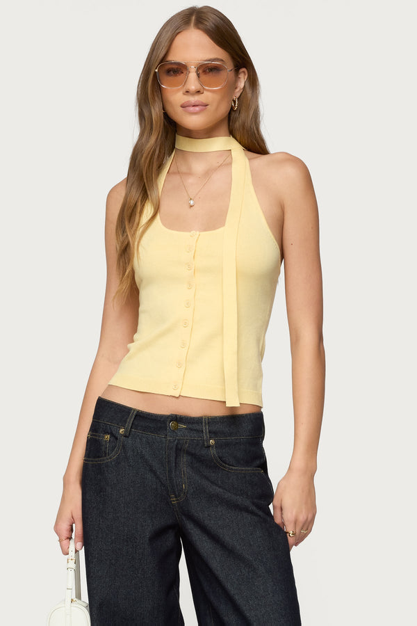 Two Piece Knit Halter Top