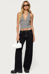 Sage Striped Halter Top