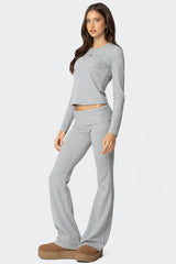 Sab Fold Over Waffle Knit Trousers