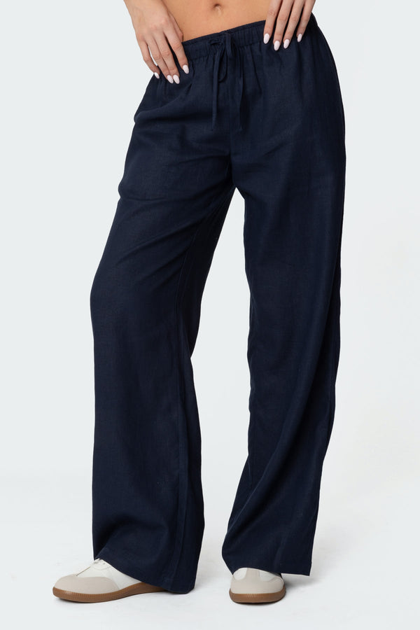 Yasmine Linen Look Trousers