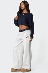 Edikted Contrast Embroidered Joggers