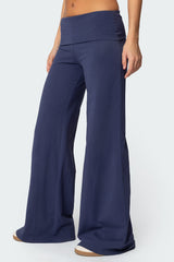 Wide Leg Fold Over Trousers