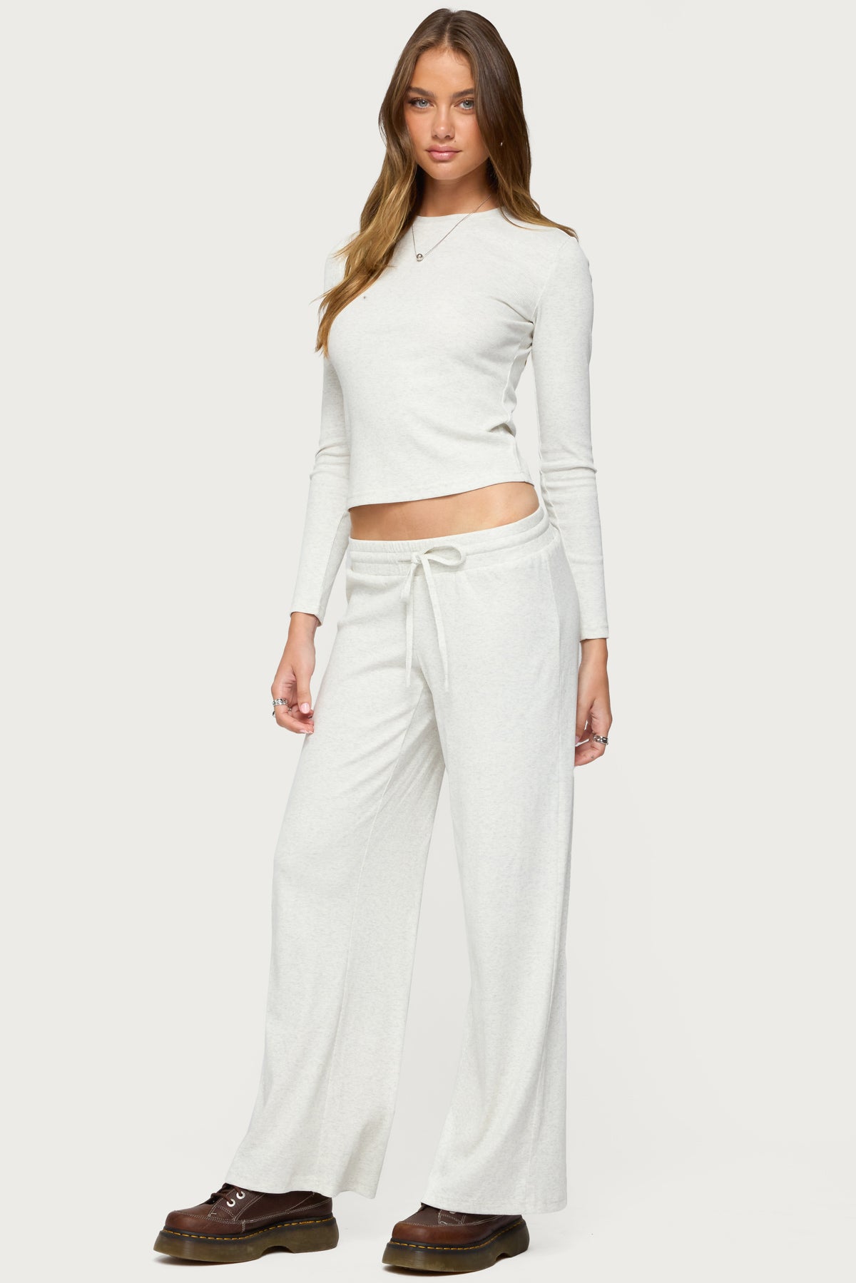Cicilia Long Sleeve Ribbed T Shirt