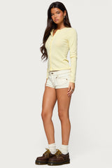 Maeva Button Up Pointelle Top