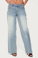 Celia Grommet Washed Low Rise Jeans