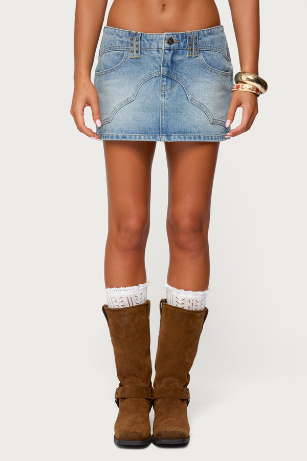 Tory Western Denim Mini Skirt